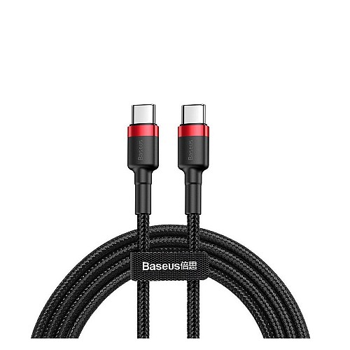 Baseus Cafule Braided USB 2.0 Cable USB-C male - USB-C male Μαύρο 1m (CATKLF-G91) (BASCATKLFG91)