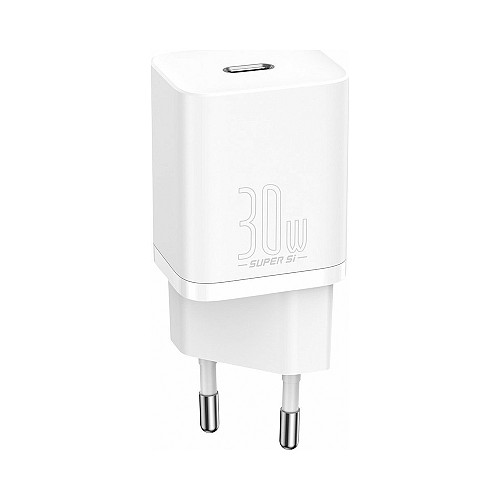 Baseus Φορτιστής Χωρίς Καλώδιο με Θύρα USB-C 30W Power Delivery Λευκός (Super Si) (CCSUP-J02) (BASCCSUPJ02)