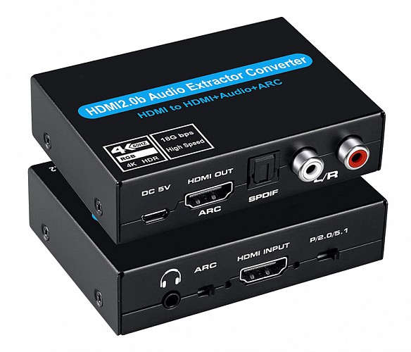POWERTECH converter CAB-H154  HDMI  HDMI, 3.5mm & 2x RCA, 4K CAB-H154