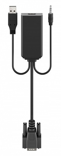 GOOBAY αντάπτορας VGA σε HDMI 61259, 3.5mm Jack, 1080p/60Hz, μαύρος 61259
