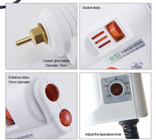 BEST πιστόλι θερμικής σιλικόνης BST-102B, 100W, ρυθμιζόμενη θερμοκρασία BST-102B