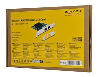 DELOCK κάρτα επέκτασης PCIe x1 σε 2x RJ45 Gigabit 88205, 1000Mbps 88205