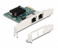 DELOCK κάρτα επέκτασης PCIe x1 σε 2x RJ45 Gigabit 88205, 1000Mbps 88205