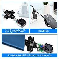 Συσκευή ελέγχου λειτουργίας θύρας USB, Micro USB & USB-C, 3.6-32V, LCD 6954118407517
