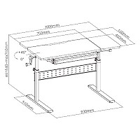 BRATECK παιδικό γραφείο E603, ρυθμιζόμενο, 100x60x54~76cm, λευκό E603