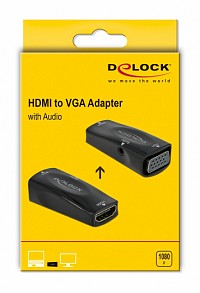 DELOCK αντάπτορας HDMI σε VGA 66560, με audio, 1080p/60Hz, μαύρος 66560