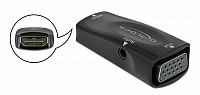 DELOCK αντάπτορας HDMI σε VGA 66560, με audio, 1080p/60Hz, μαύρος 66560