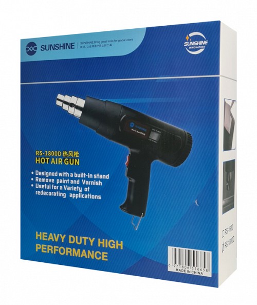 SUNSHINE πιστόλι θερμού αέρα RS-1800D, 2 ταχύτητες, LCD, 1800W, μαύρο RS-1800D