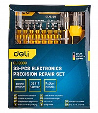 DELI σετ κατσαβίδια ακριβείας DL1033D, αντιολισθητική λαβή, Cr-V, 33τμχ DL1033D