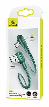 USAMS καλώδιο USB-C σε USB US-SJ457, 10W, γωνιακό, 1.2m, πράσινο SJ457USB02