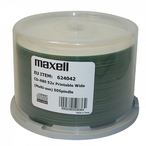 MAXELL CD-R 624042, 700ΜΒ, 80min, 52x speed, printable, spindle, 50τμχ 624042