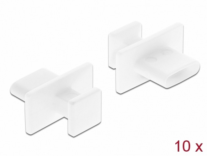 DELOCK κάλυμμα προστασίας για θύρα USB-C 64097 με λαβή, λευκό, 10τμχ 64097