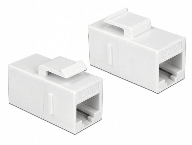 DELOCK Keystone module RJ45 86379, θηλυκό σε θηλυκό, Cat 6 UTP, λευκό 86379