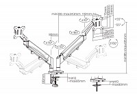BRATECK βάση γραφείου LDT56-C024 για 2 οθόνες 17-32, έως 9kg ανά οθόνη LDT56-C024