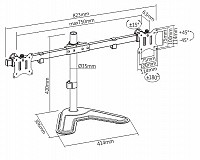 BRATECK βάση γραφείου LDT57-T02 για 2 οθόνες 17-32, έως 9kg ανά οθόνη LDT57-T02
