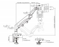 BRATECK βάση γραφείου LDT56-C012 για οθόνη 17-32, έως 9kg LDT56-C012