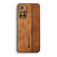 Bodycell Pattern Leather Backcover Xiaomi Note 11T/Note 11s 5G/Poco M4 Pro 5G Brown