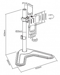 BRATECK βάση γραφείου LDT57-T01 για οθόνη 17-32, έως 9kg LDT57-T01