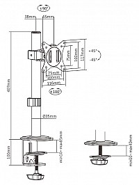 BRATECK βάση γραφείου LDT66-C01 για οθόνη 17-32, έως 9kg LDT66-C01