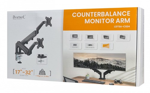 BRATECK βάση γραφείου LDT56-C024 για 2 οθόνες 17-32, έως 9kg ανά οθόνη LDT56-C024