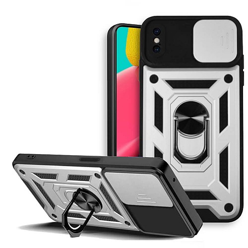 Bodycell Armor Slide Cover Case iPhone XS Max Silver