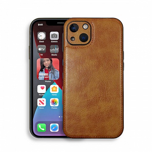 Bodycell Prestige Leather Backcover iPhone 14 Plus  Brown