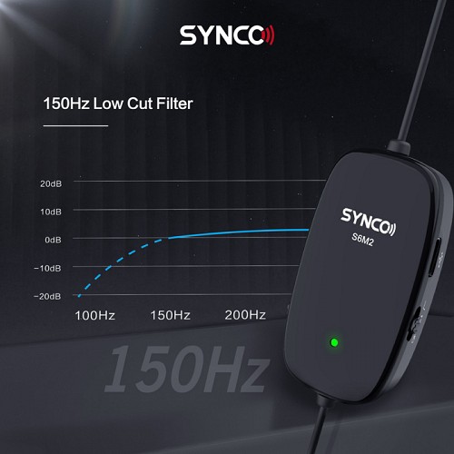 SYNCO μικρόφωνο Lav-S6M2, clip-on, omnidirectional, 3.5mm, 400mAh, μαύρο SY-S6M2