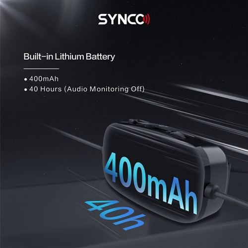 SYNCO μικρόφωνο Lav-S6M2, clip-on, omnidirectional, 3.5mm, 400mAh, μαύρο SY-S6M2