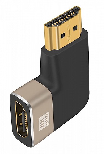 POWERTECH αντάπτορας HDMI 2.1 CAB-H160, 8K/60Hz, γωνιακός, μαύρος CAB-H160