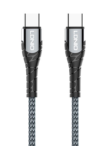 LDNIO καλώδιο USB-C σε USB-C LC102, 65W PD, 2m, γκρι 6933138690833