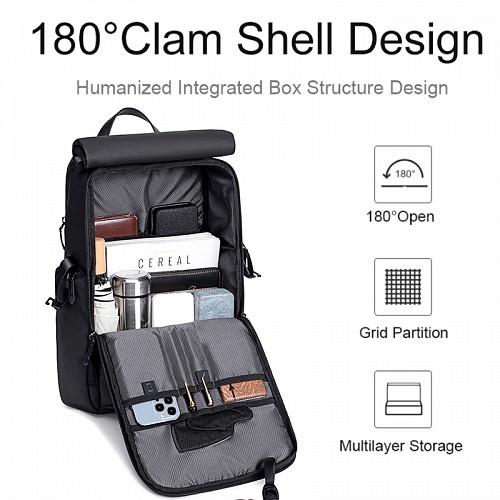 ARCTIC HUNTER τσάντα πλάτης B00562 με θήκη laptop 15.6, 20L, USB, μαύρη B00562-BK