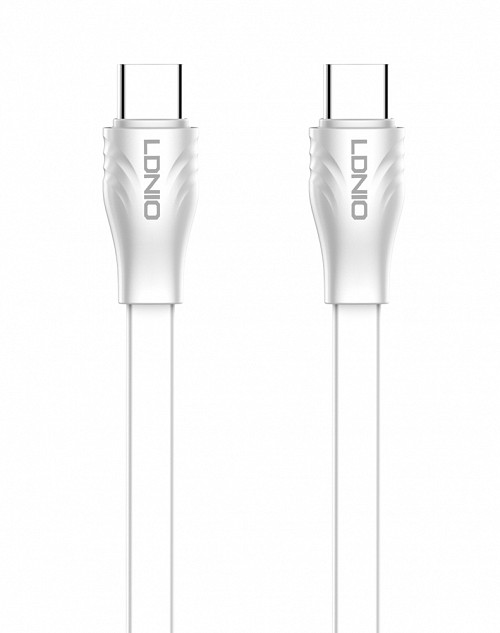 LDNIO καλώδιο USB-C σε USB-C LC131C, 65W PD, 1m, λευκό 6933138691373