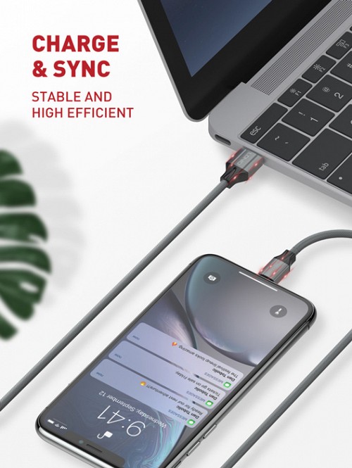 LDNIO καλώδιο Lightning σε USB LS441, 12W, 1m, γκρι 5210131073476
