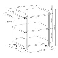 BRATECK ραφιέρα δαπέδου SFR-04, 45.4x40x49.6cm, έως 90kg, καφέ-μαύρο SFR-04