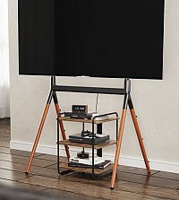BRATECK ραφιέρα δαπέδου SFR-04, 45.4x40x49.6cm, έως 90kg, καφέ-μαύρο SFR-04