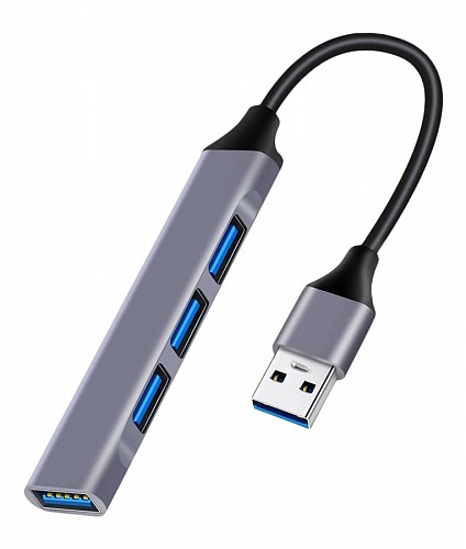 POWERTECH USB hub PT-1114, 4x θυρών, 5Gbps, USB σύνδεση, γκρι PT-1114