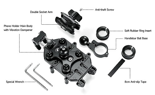 ULEFONE βάση ποδηλάτου για smartphone Armor Mount Pro AM01, μαύρη ARMORMOUNTPRO