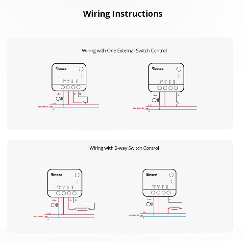 SONOFF smart διακόπτης ZBMINI-L2, 1-gang, ZigBee 3.0, λευκός ZBMINIL2