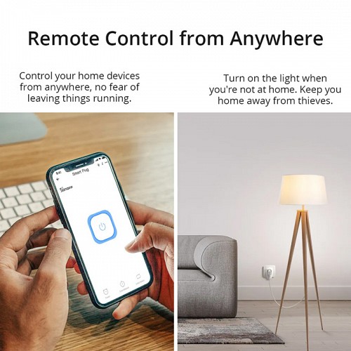 SONOFF smart αντάπτορας ρεύματος S26R2ZBTPF μονός, ZigBee, 4000W, λευκός S26R2ZBTPF