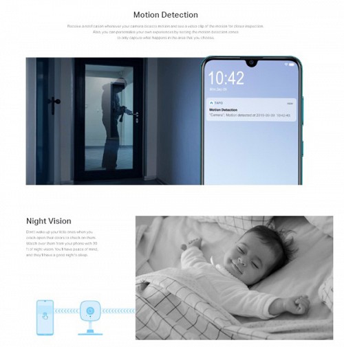 TP-LINK smart κάμερα Tapo C110, 2K, motion detection, Wi-Fi, Ver. 2.0 TAPO-C110
