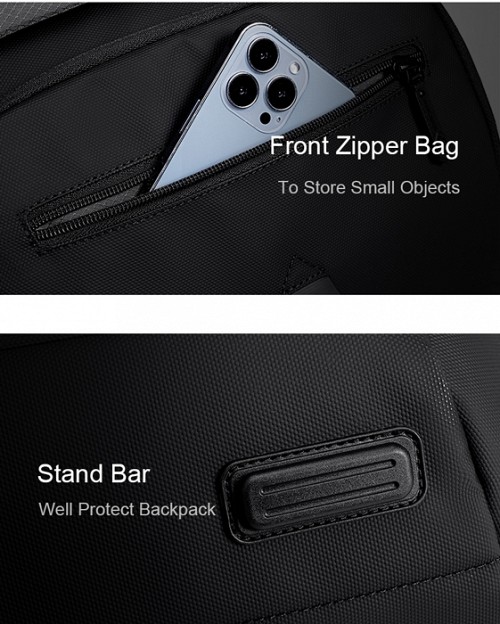 ARCTIC HUNTER τσάντα πλάτης B00558 με θήκη laptop 15.6, 24L, USB, μαύρη B00558-BK
