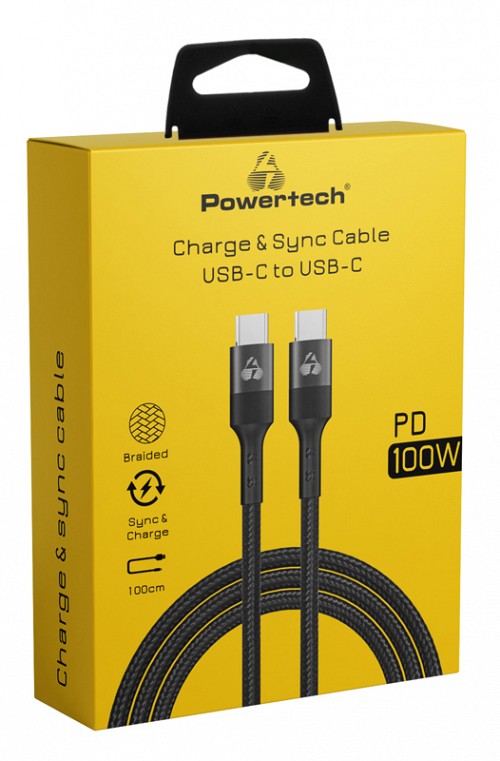 POWERTECH  USB-C PTR-0132, PD 100W, copper, 1m,  PTR-0132