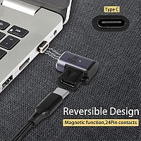 POWERTECH αντάπτορας USB-C PTH-107, μαγνητικός, 100W, 40Gbps, γκρι PTH-107