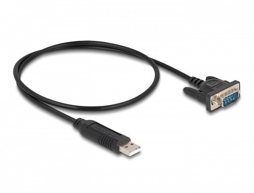 DELOCK καλώδιο USB σε RS-232 66461, 921.6Kbps, 50cm, μαύρο 66461