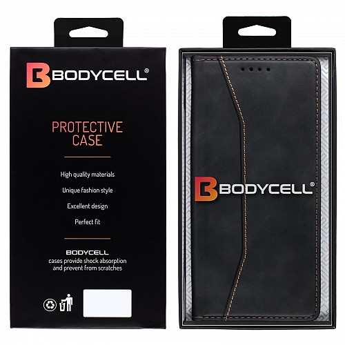 Bodycell Book Case Pu Leather iPhone 15 Pro Max Black