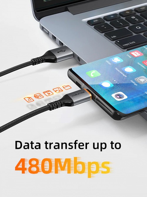 CABLETIME καλώδιο USB σε USB-C CT-AMCM3A, 15W, 1m, μαύρο CT-AMCM3A-AG-1