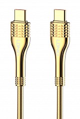 LDNIO καλώδιο USB-C σε USB-C LC651C, 65W, 1m, χρυσό 6933138601211