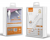 LDNIO καλώδιο USB-C σε USB-C LC611C, 65W PD, 1m, λευκό 6933138601099