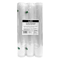 Σετ 3 ρολών σακούλας τροφίμων κενού αέρος για σακουλοποιούς LIFE ROLL28300
