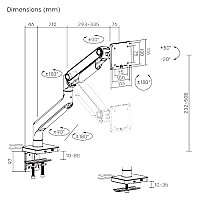 BRATECK βάση γραφείου LDT74-C012UC για οθόνη 17-49, έως 20kg LDT74-C012UC